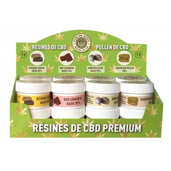 DISPLAY X 16 POTS DE RÉSINES DE CBD 2G