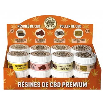 DISPLAY X 16 POTS DE RÉSINES DE CBD 4G